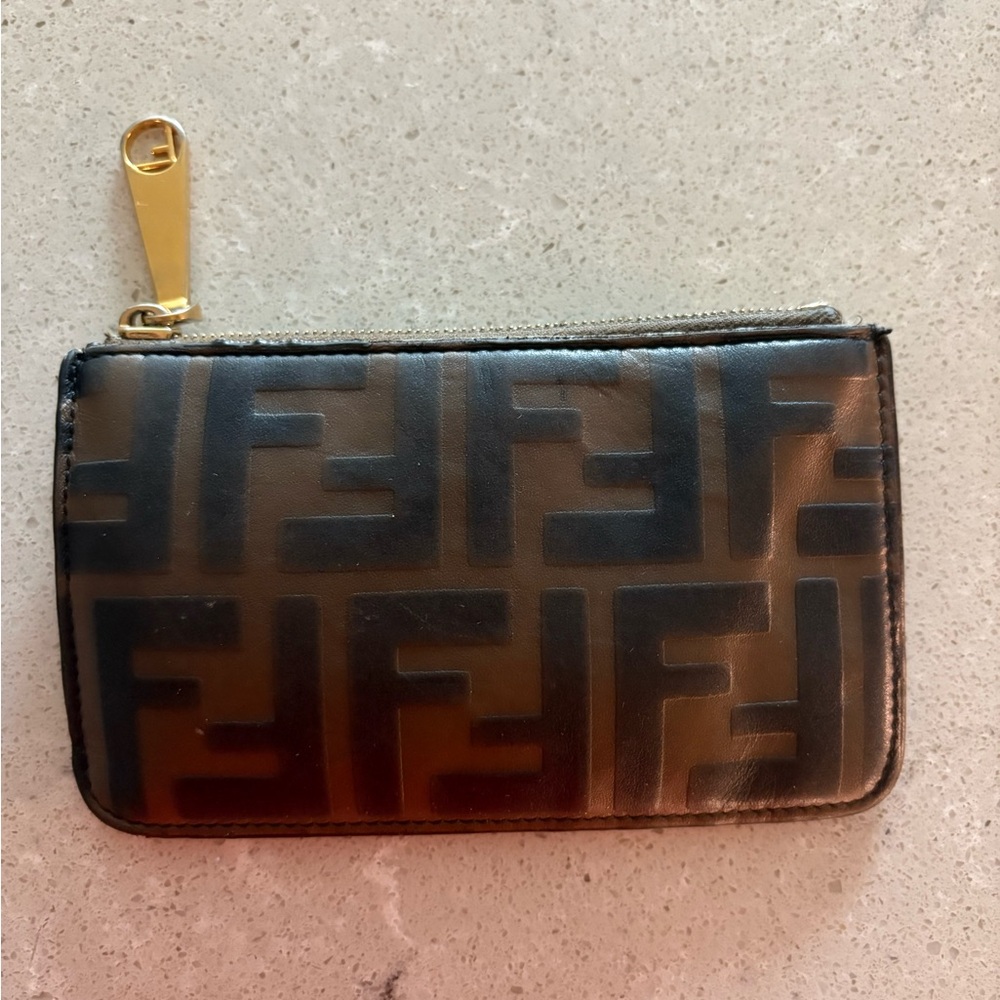 Fendi Brown and Black Monogram Coin Pouch